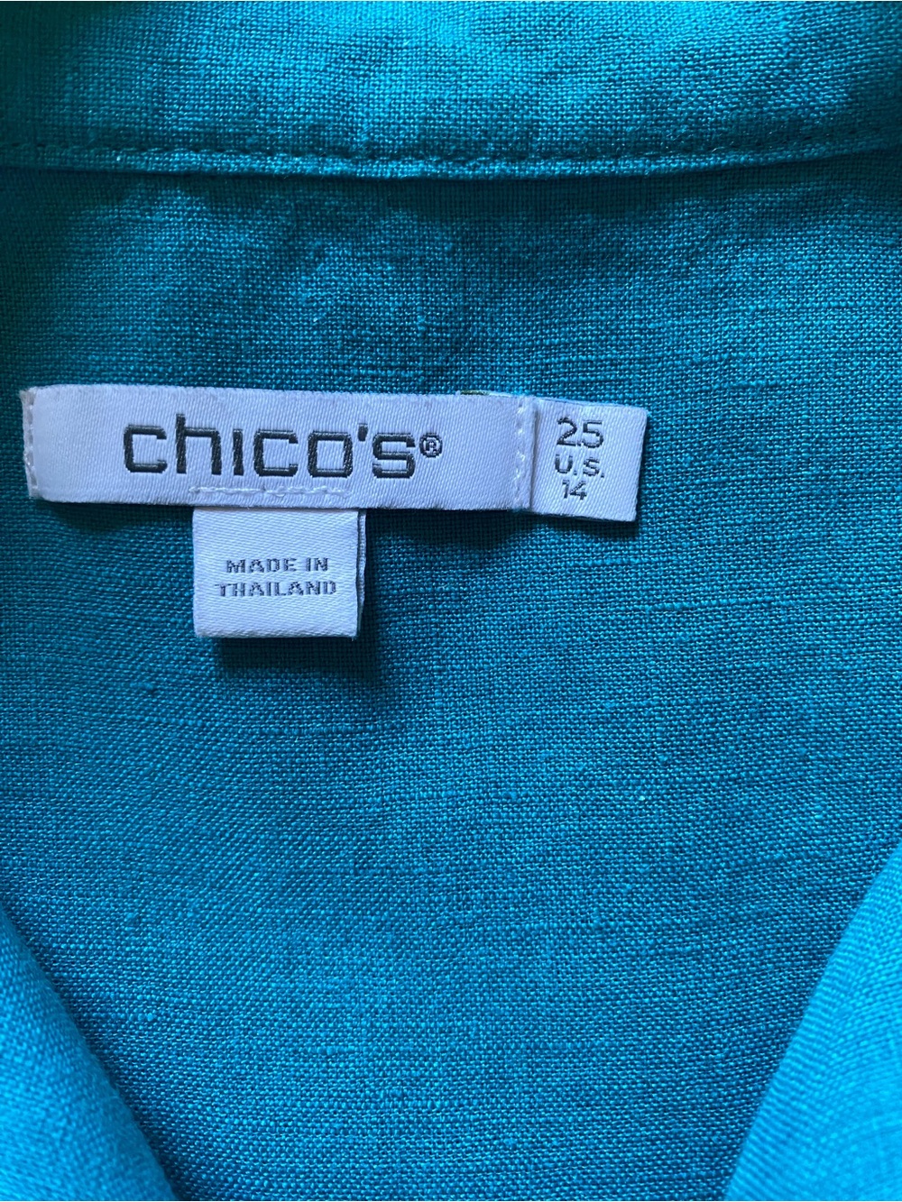 Chico's NWOT Vibrant Teal Button-Down Blouse 14 - Picture 8 of 10